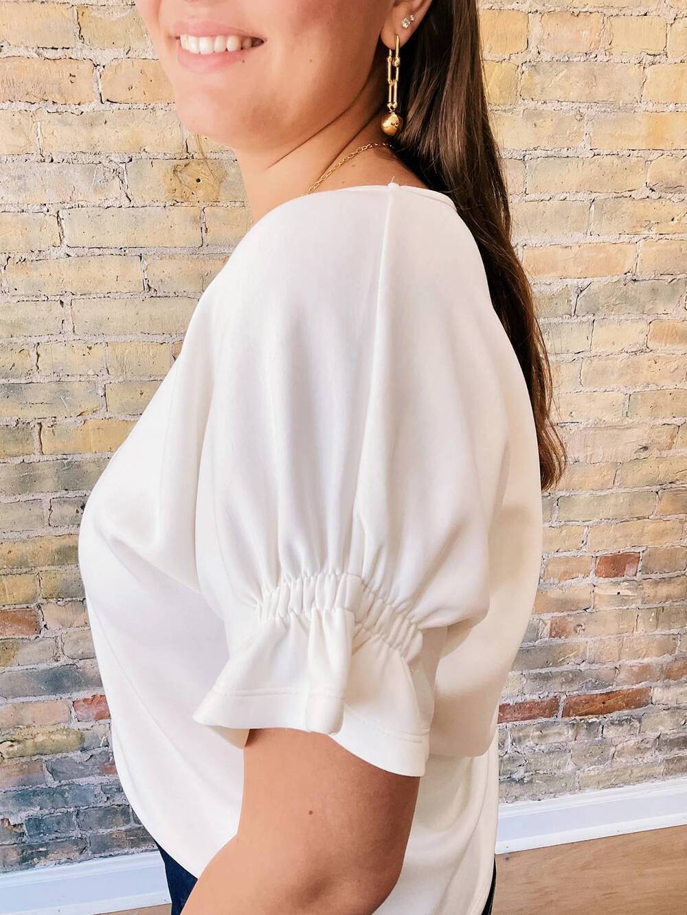 NEW TO THE WAY CORP. everly blouse in white - Picture 2 of 4